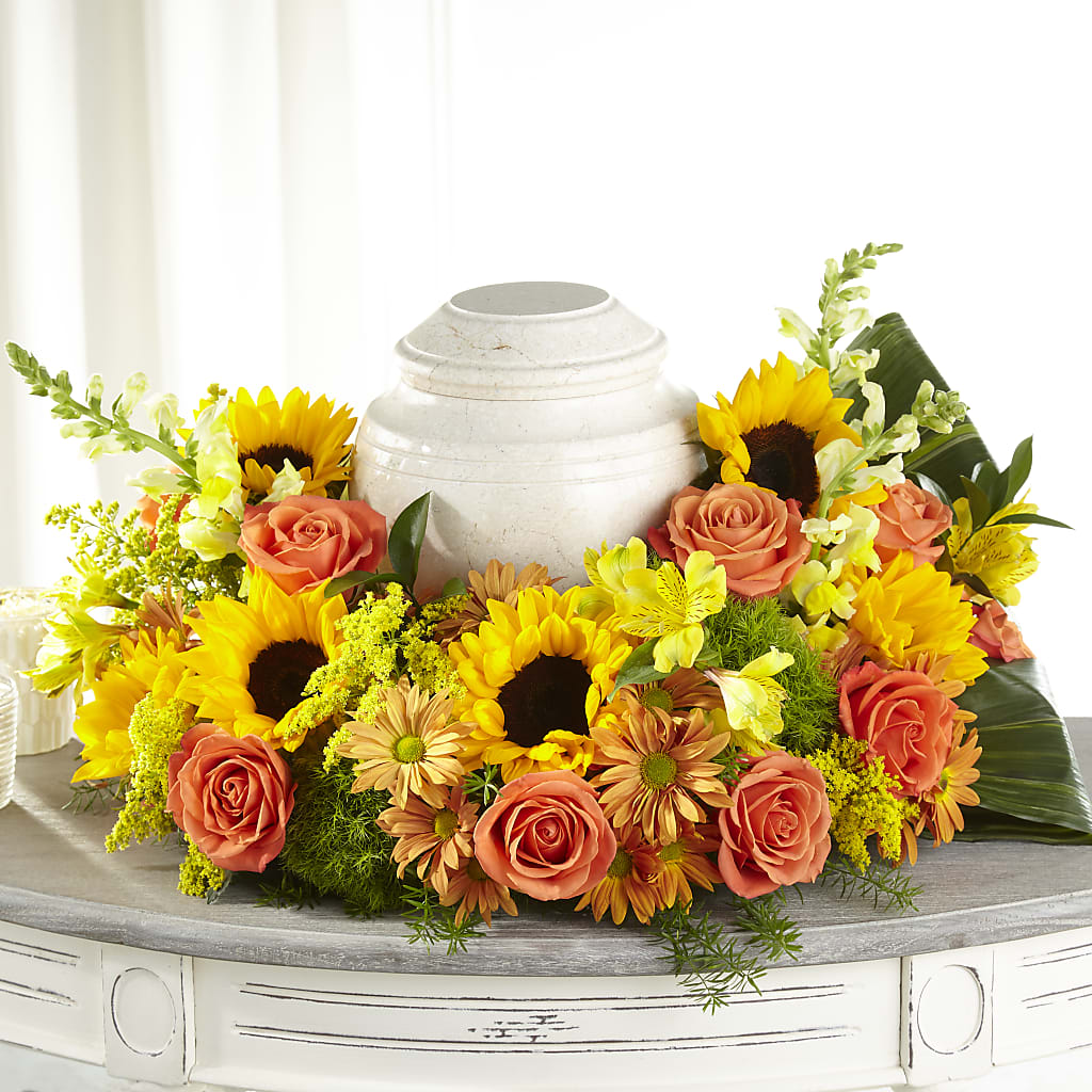 Faithful Sunflower Cremation Adornment – ROWLEE'S BUDS, Los Osos CA