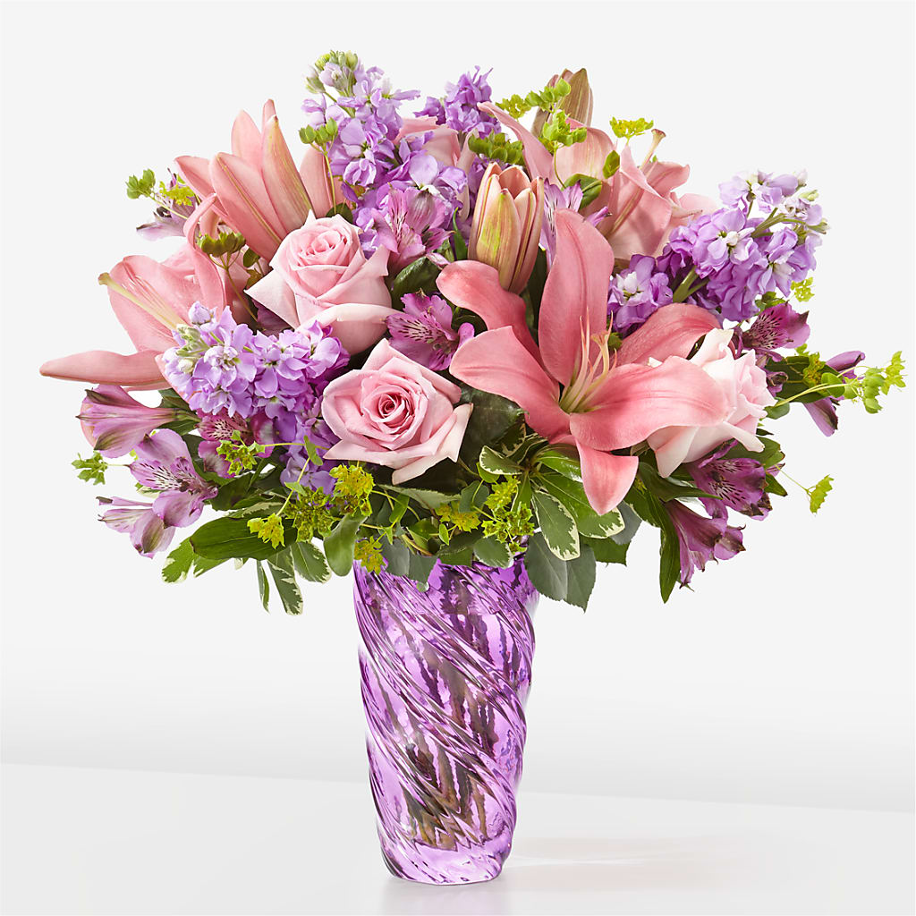 Precious Petals Bouquet with Luxe Swirl Vase – ROWLEE'S BUDS, Los Osos CA
