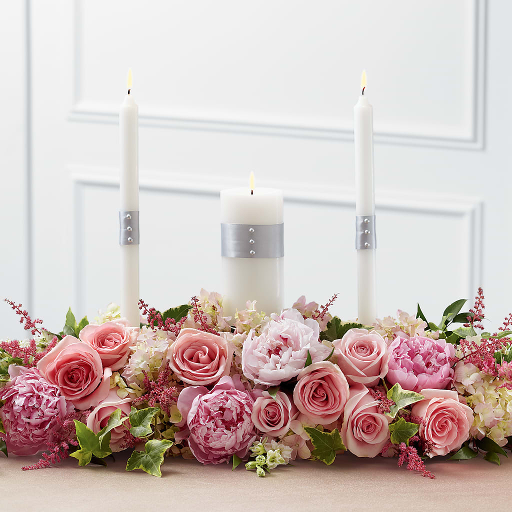 Worldwide Romance Unity Candle Arrangement – ROWLEE'S BUDS, Los Osos CA