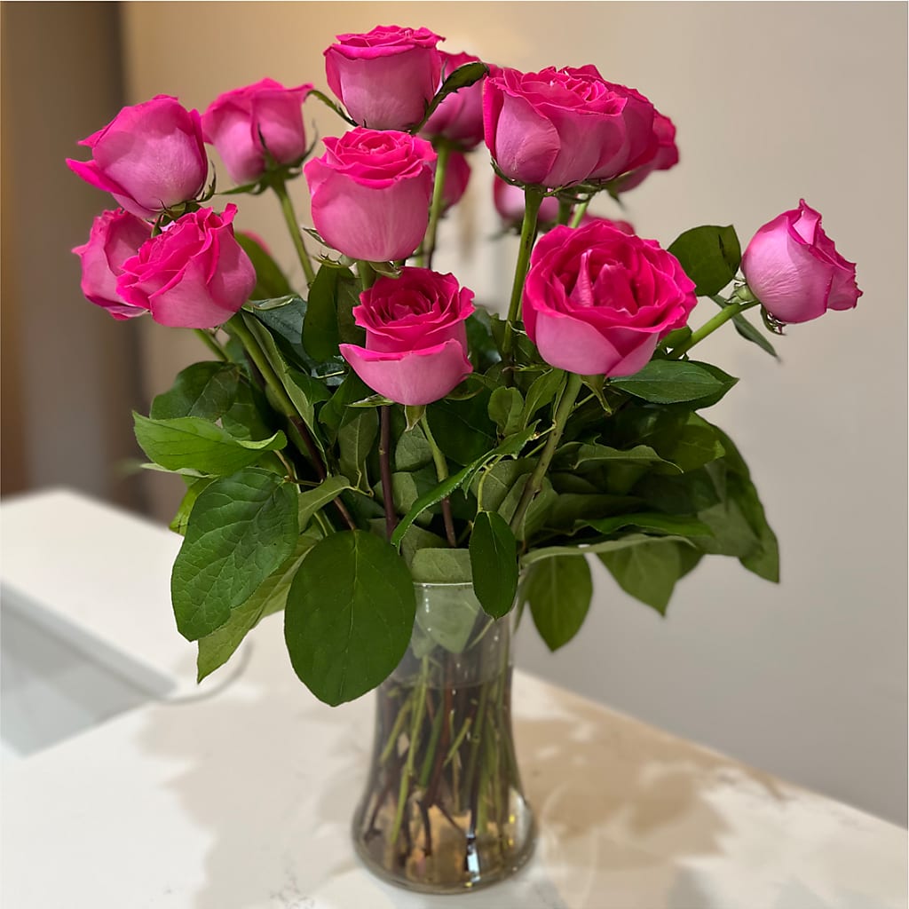 Long Stem Pink Rose Bouquet – ROWLEE'S BUDS, Los Osos CA