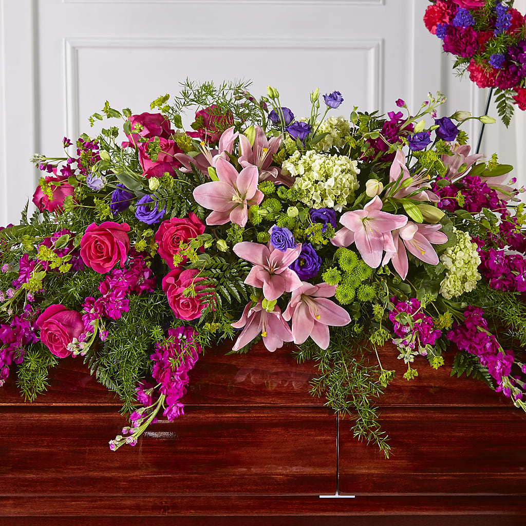 Radiant Tribute Casket Spray – ROWLEE'S BUDS, Los Osos CA