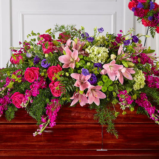 Radiant Tribute Casket Spray – ROWLEE'S BUDS, Los Osos CA