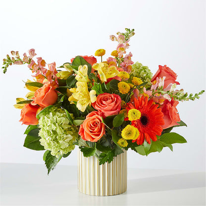 Autumn Sunshine Bouquet with Ivory Vase – ROWLEE'S BUDS, Los Osos CA