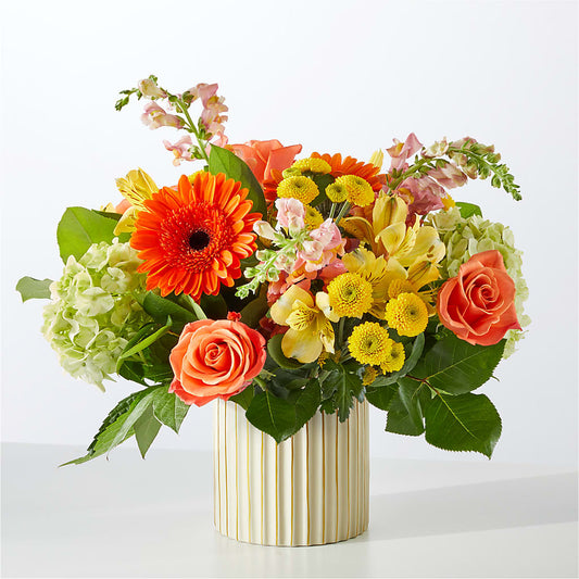 Autumn Sunshine Bouquet with Ivory Vase – ROWLEE'S BUDS, Los Osos CA