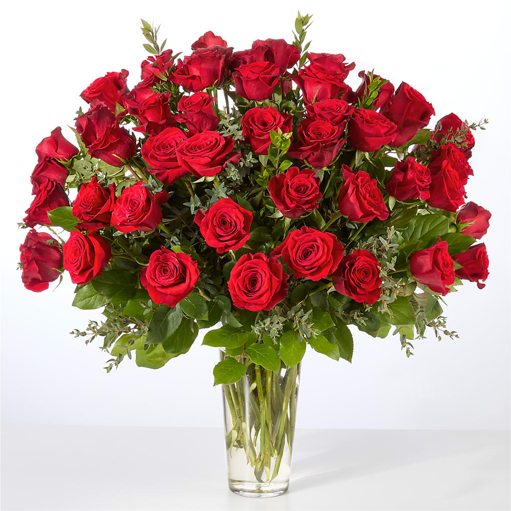 Forever Yours Fifty Stem Red Rose Bouquet – ROWLEE'S BUDS, Los Osos CA